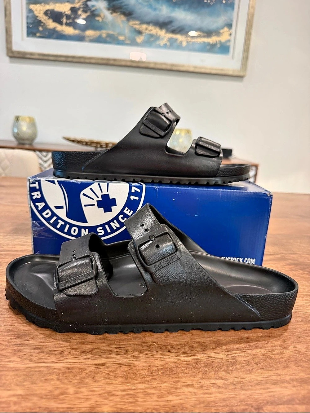 Birkenstock Arizona EVA Black Sandals-Regular Fit Size 12M BNIB